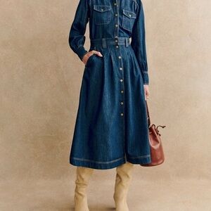 Sezane Clarine Skirt in Denim size 4US 36FR
